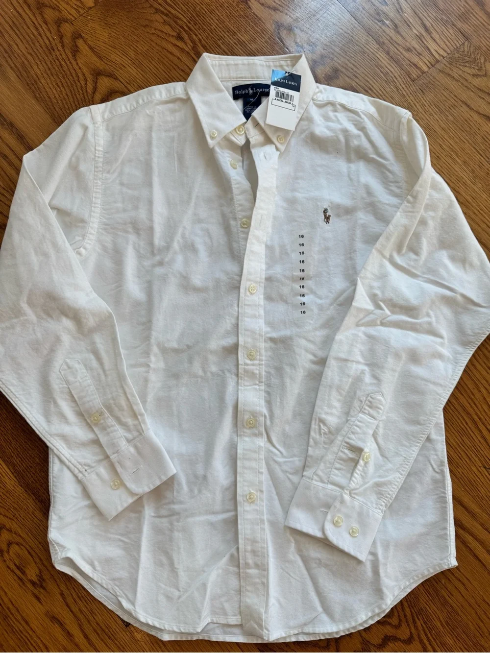 Ralph Lauren kids White Oxford Button-Down Shirt